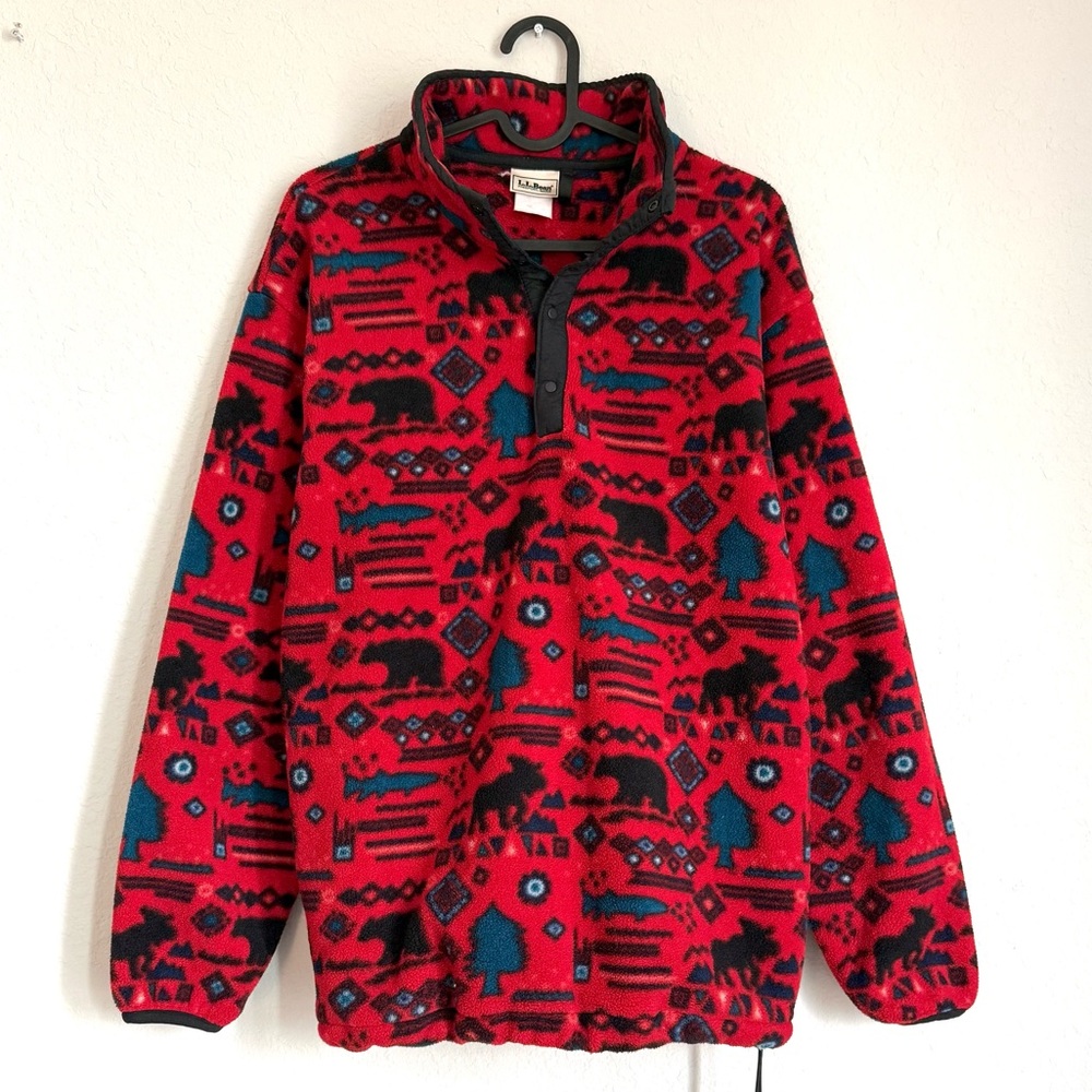Vintage 90’s LL Bean fleece 1/4 snap pullover - Patagonia Synchilla Sweater 80’s